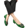 Shein Fashionable Classic Suede Chunky Heel Square Toe Pumps - Green