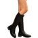 Shein Women's Flat Knee High Boots With V-Cut - Black