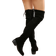 Shein Women's Faux Suede Over The Knee Boots - Black
