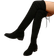Shein Women's Faux Suede Over The Knee Boots - Black