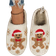 Shein Women's Christmas Gingerbread Man & Snowflake Embroidery Pattern Warm Soft Closed Toe Casual Indoor Slippers - Multicolor
