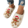 Shein Women's Christmas Gingerbread Man & Snowflake Embroidery Pattern Warm Soft Closed Toe Casual Indoor Slippers - Multicolor