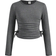 Shein pcs Tween Girls Casual Crew Neck Ruched Long Sleeve Fitted Knit Top Bell Bottom Pants Set