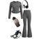 Shein pcs Tween Girls Casual Crew Neck Ruched Long Sleeve Fitted Knit Top Bell Bottom Pants Set