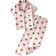 Shein Girls Allover Print Bowknot & Ribbon Pattern Polo Collar Cardigan Short Sleeve Top And Casual Long Pants Pajama Set