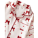 Shein Girls Allover Print Bowknot & Ribbon Pattern Polo Collar Cardigan Short Sleeve Top And Casual Long Pants Pajama Set