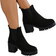 Shein Women's New Autumn/Winter Suede Pull-On Short Boots - Black