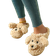 Shein Cute Wind Plush Camel Color Teddy Dog Fashion Home Indoor And Outdoor Home Comfortable Ladies Slippers - Camel