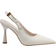 Shein Women Pointed Toe Fashion Buckle Patent Leather Heeled Slingback Shoes - White
