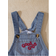 Shein Cute Color Block Striped Crew Neck Top With Denim Overalls - Multicolor