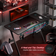 Gaming Desk Computer Gaming Table w/ Mouse Pad Cup Holder & Headphone Hook - Black, 1400x600x740mm