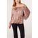 Blue Vanilla Light Brown Bardot Puff Ball Blouse
