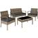 tectake Sparta - Nature Outdoor Lounge Set, 1 Table incl. 2 Chairs & 1 Sofas