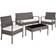tectake Sparta - Grey Outdoor Lounge Set, 1 Table incl. 2 Chairs & 1 Sofas