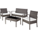 tectake Sparta - Grey Outdoor Lounge Set, 1 Table incl. 2 Chairs & 1 Sofas