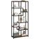 Homcom Industrial Bookcase 7-Tier Rustic Brown Black Book Shelf