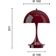 Louis Poulsen Panthella 160 Portable Bordslampa Opaque Burgundy
