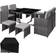 tectake Bilbao - Grey Patio Dining Set, 1 Table incl. 4 Chairs