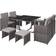tectake Bilbao - Grey Patio Dining Set, 1 Table incl. 4 Chairs