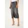 Kaffe Denim High Waist Midi Skirt Pla - Grey
