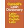 Cassell's Standard Latin Dictionary: Latin/English, English/Latin (Hardcover, 1977)
