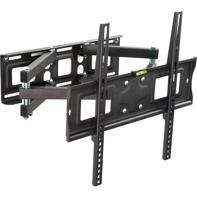 Tectake 26in-75in Extendable Width-Adjustable TV Bracket with Tilt and Swivel Functions - Black, Black