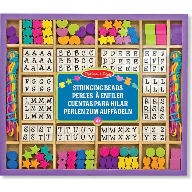 Melissa & doug deluxe created by me wooden alphabet beads set playset 4+