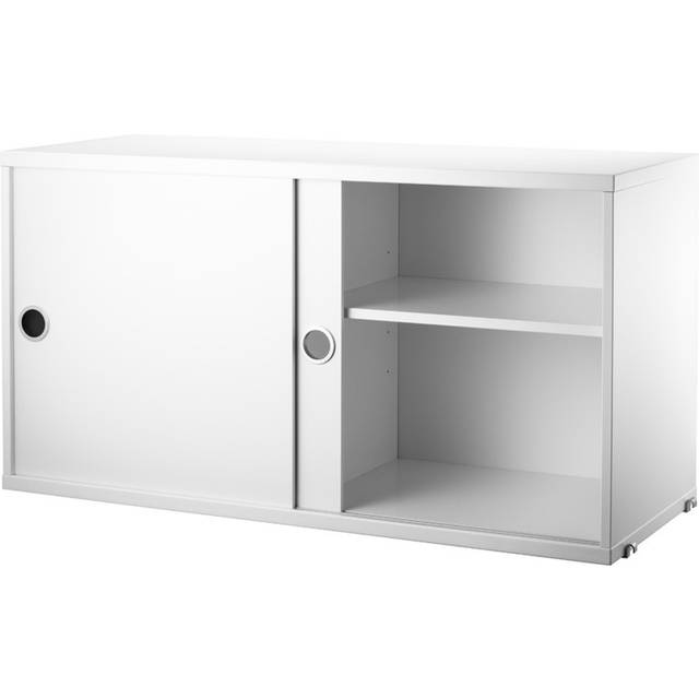 String Cabinet With Sliding Doors 30x78 cm, Beige