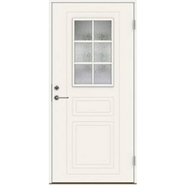 Ytterdörr Swedoor P-710 Cotswoldglas Vit NCS-S 0502-Y (standard) (9 x 20, Högerhängd)