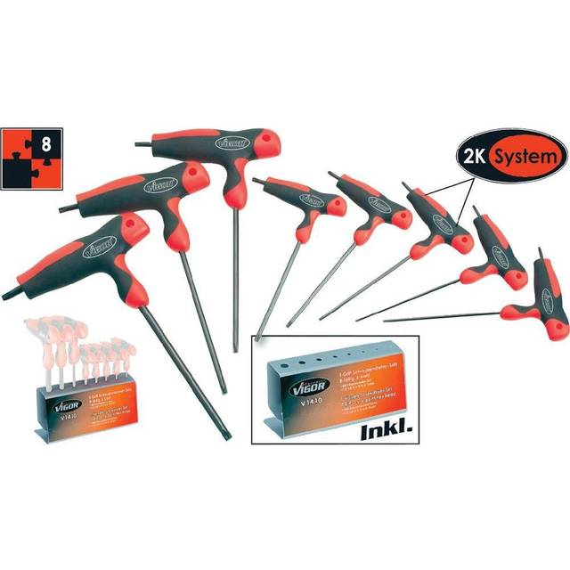 Vigor V1410 Allen Key Set 8-Piece Star Workshop Use