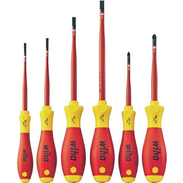 Wiha 25477 6pce 1000 volt ergonomic soft finish vde screwdriver set