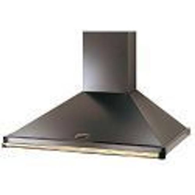 Rangemaster CLAHDC90BB 90cm Classic Chimney Hood With Brass Rail - BLACK
