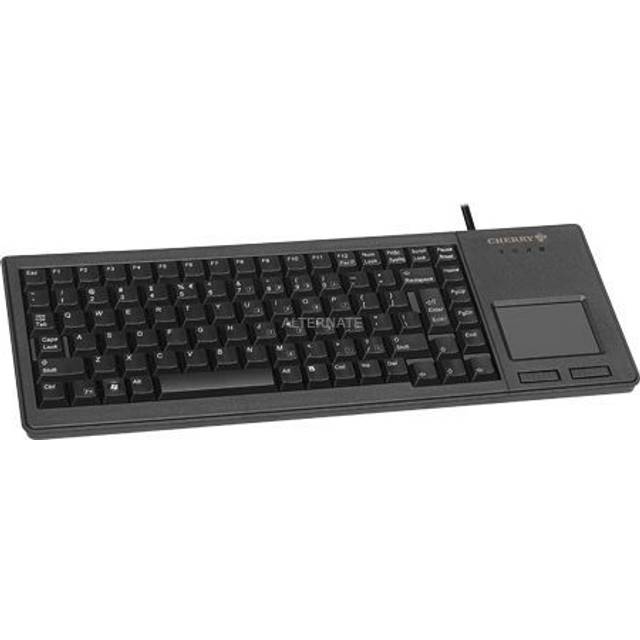 CHERRY XS Touchball tangentbord, tysk layout, QWERTZ tangentbord, kabelbundet tangentbord, mekaniskt tangentbord, ML-mekanik, högkvalitativ pekplatta med två musknappar, svart
