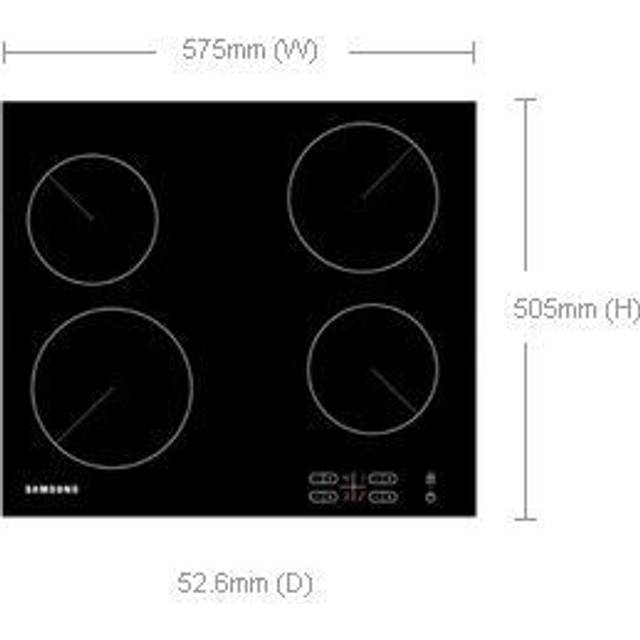 Samsung C61R2AEE 57 cm Electric Ceramic Hob - Black, Black