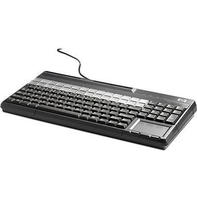 HP POS Keyboard with Magnetic Stripe Reader - Tangentbord - USB - QWERTY - för Engage Flex Mini Retail System, Engage One, MX12, RP9 G1 Retail System