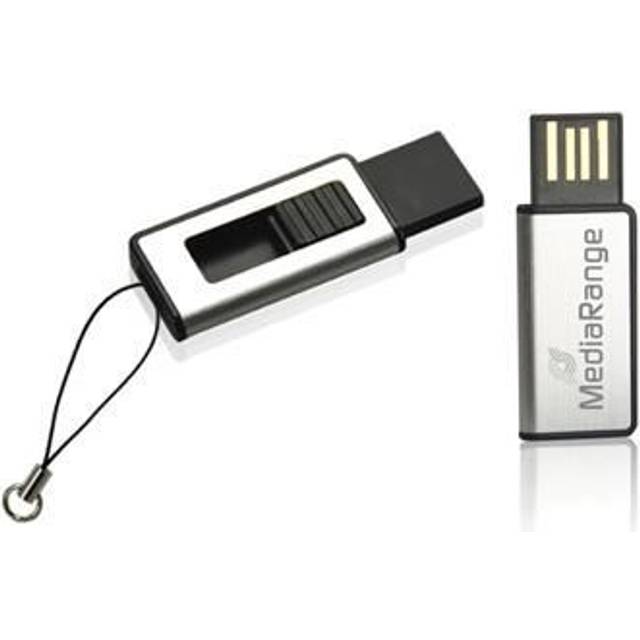 MediaRange MR913 USB 2.0 Flash-enhet 128 GB Svart, Silver