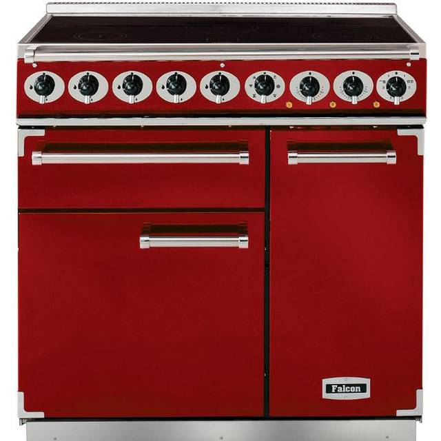 Falcon F900DXEIRD/N Deluxe 90cm Induction Range Cooker in Cherry Red and Nickel