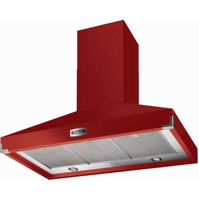 Falcon FHDSE900RD/N Super Extract 900mm Wide Chimney Hood Cherry Red Nickel
