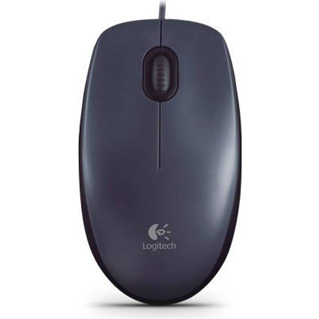 Logitech M90 trådbunden USB-mus, 1000 DPI optisk spårning, För både höger eller vänsterhänta, PC, Mac/bärbar dator - svart