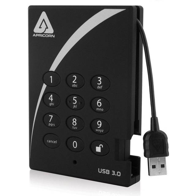 Apricorn A25-3PL256-1000 external hard drive 1000 GB Black