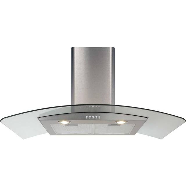 CDA ECP62SS 60cm Curved Glass Chimney Cooker Hood - Stainless Steel - Stainless steel