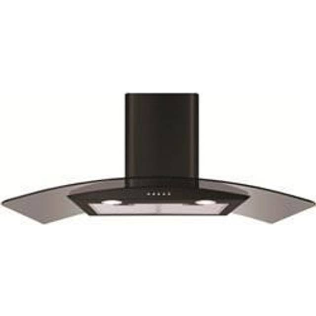 CDA ECP82BL 80cm Curved Glass Chimney Cooker Hood - Black