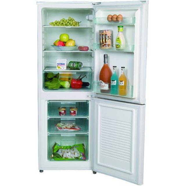 Amica FK1974 50cm, 141cm high, 116 fridge, 56l freezer (net), 3 safety glass shelves, 3 freezer drawers.  50:50 split Fridge Freezer