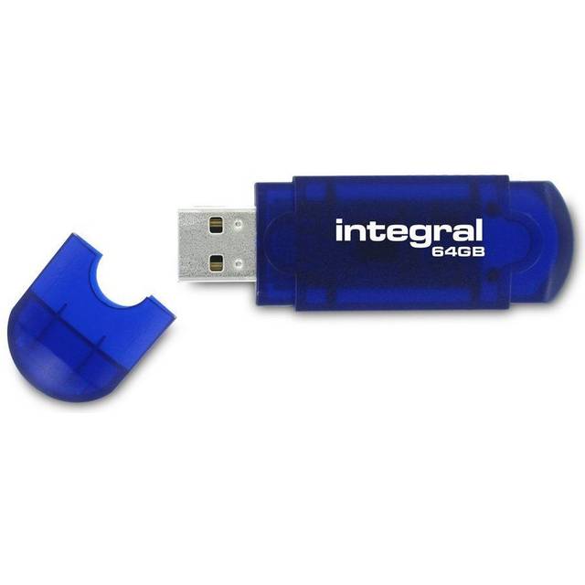 Integral Courier USB 2.0 Flash Drive - Blue - 64GB