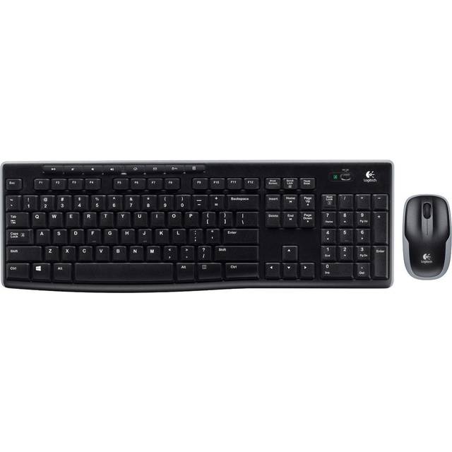 Logitech Wireless Combo MK270. Trådlös 2,4 GHz-teknik med 10 meters räckvidd, lång batteritid, USB-mottagare, åtta snabbknappar