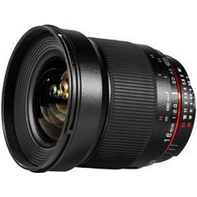 Samyang 16/2.0 Lens DSLR Nikon F AE manual focus automatic aperture ring photo lens, wide-angle lens black
