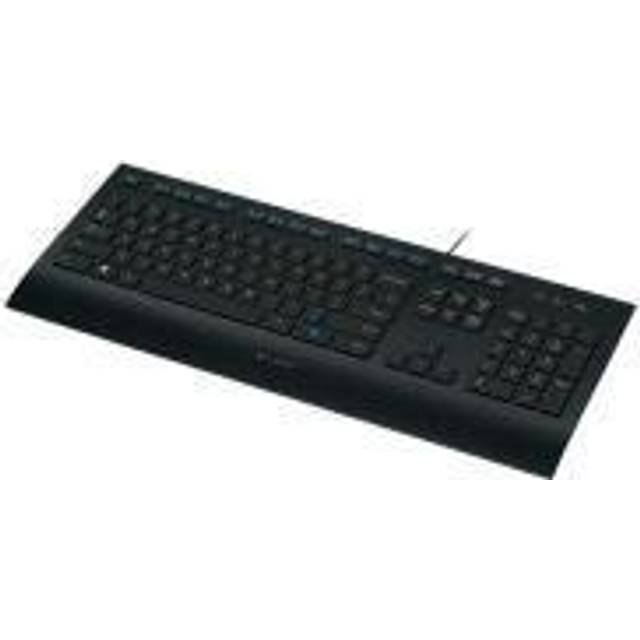 Logitech K280e for business. Normalstort, sladdanslutet tangentbord med snabbknappar, smidig installation med USB-mottagare, bekvämt handledstöd,
