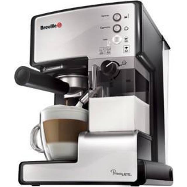 Breville PrimaLATTE, Kombinerad kaffebryggare, 1,5 l, Kaffekuddar, Malat kaffe, Svart, Rostfritt stål