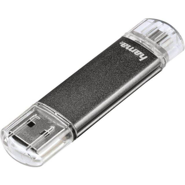 Hama Laeta Twin FlashPen Micro USB & USB A, USB 2.0, 16 GB, 10 MB/s, grey