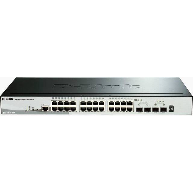 28-Port Gigabit Stackable SmartPro PoE Switch including 2 SFP ports and 2 x 10G SFP+ ports- 24 x 10/100/1000Mbps Auto-Ne
